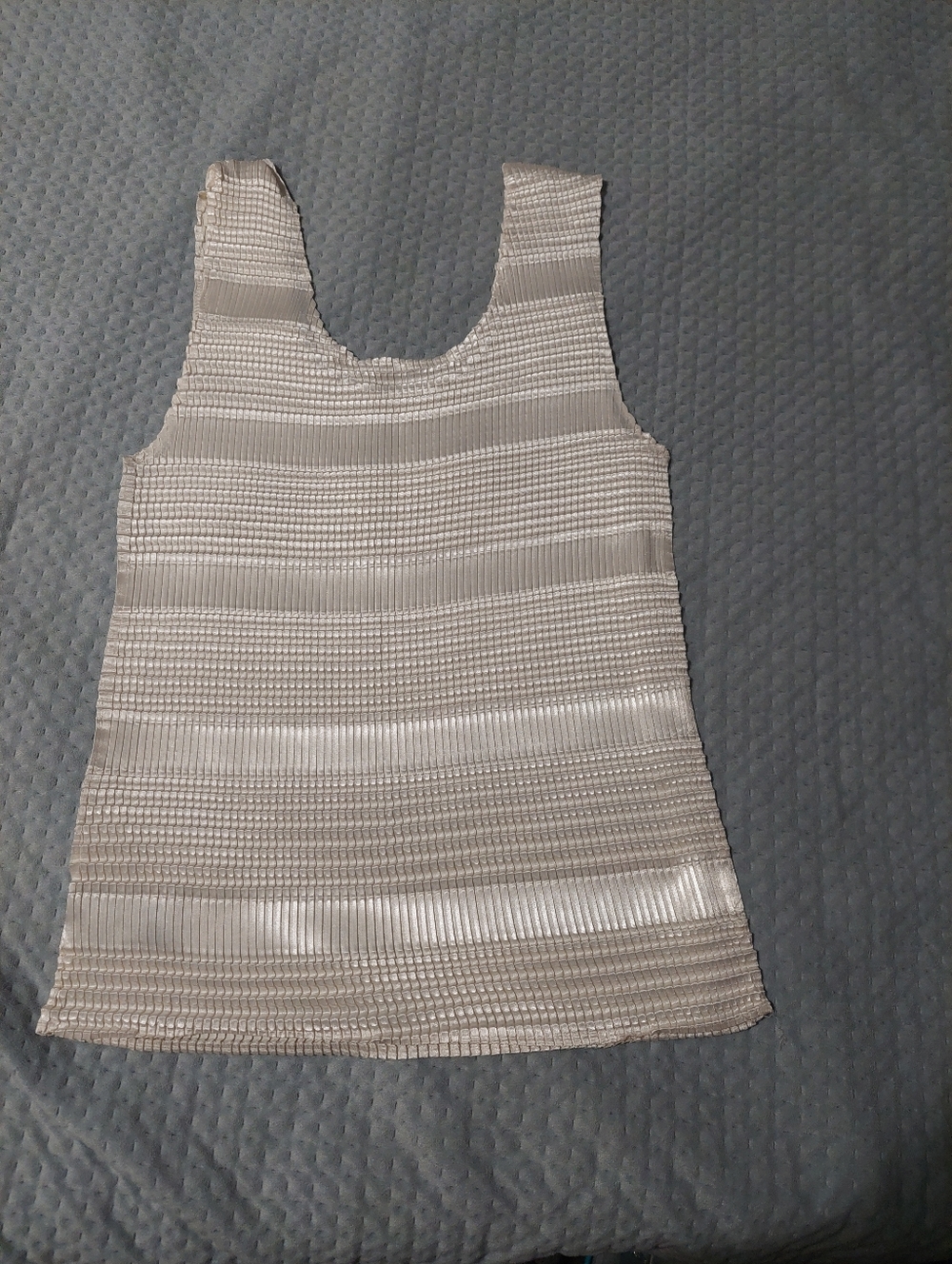 Giorgio Fiorline Cream Textured Sleeveless Tank Top
